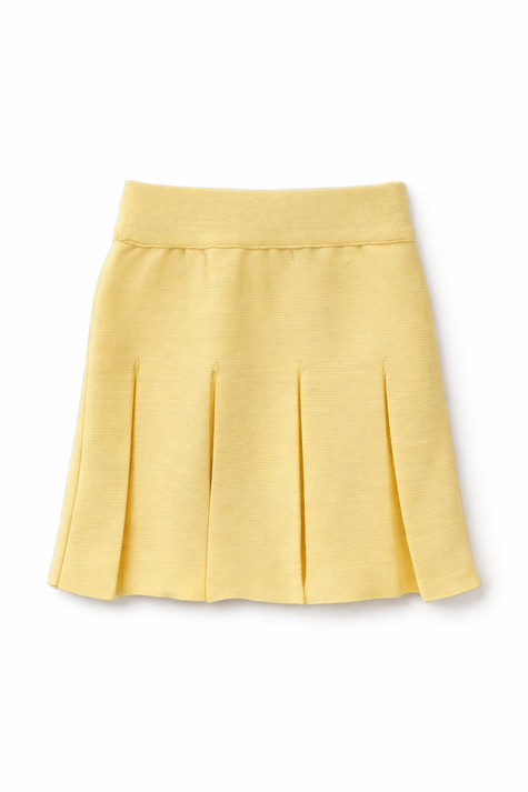 Geel gebreid plooirokje