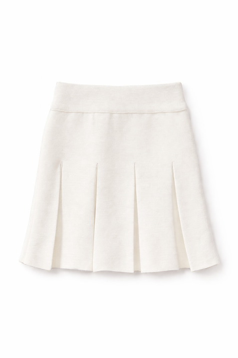 Offwhite gebreid plooirokje