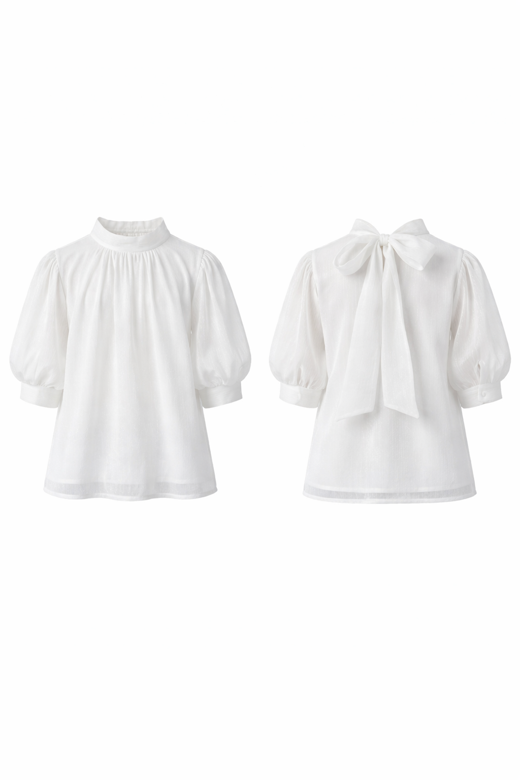 Wit bloesje met strik