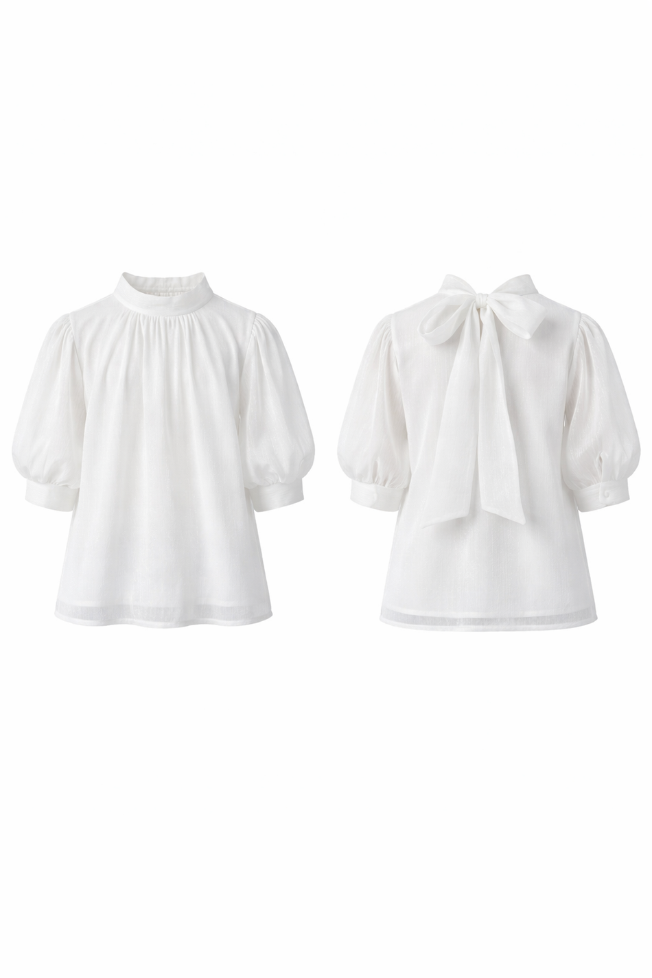 Wit bloesje met strik