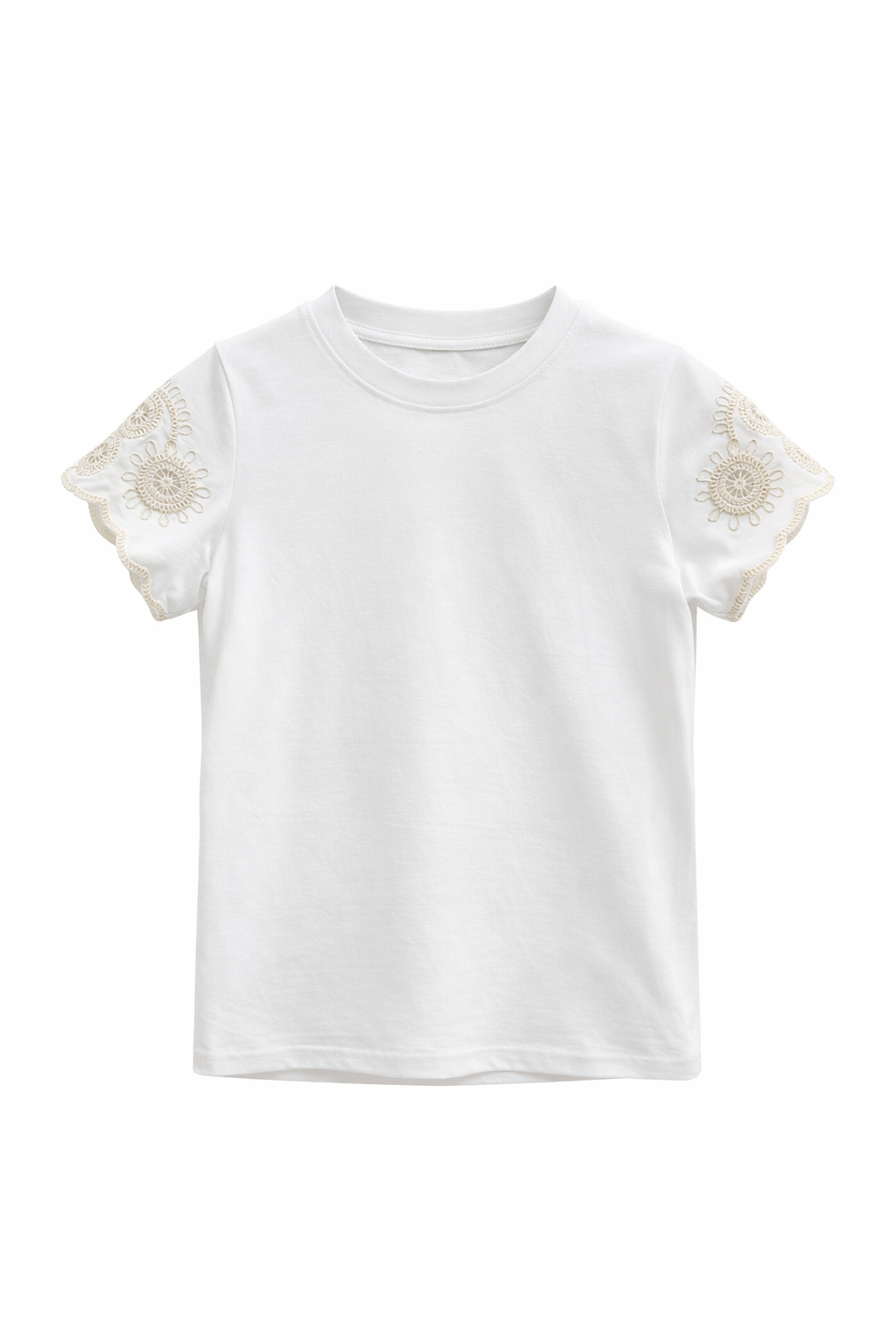 Wit shirtje met beige details