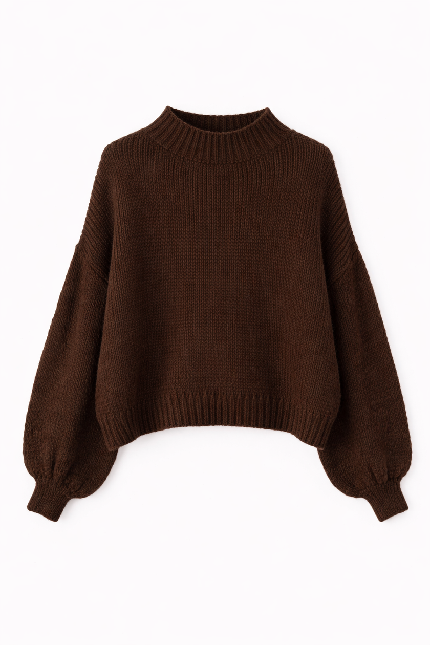 Donkerbruine oversized trui