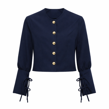 Donkerblauw jasje met mooie manchetten