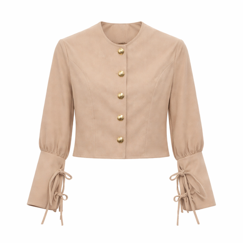 Zandkleurige rok met ceintuur