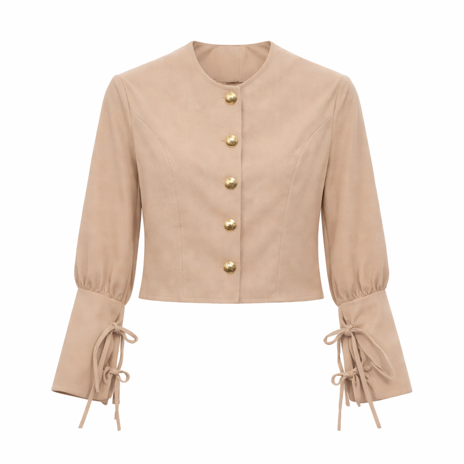 Zandkleurige rok met ceintuur