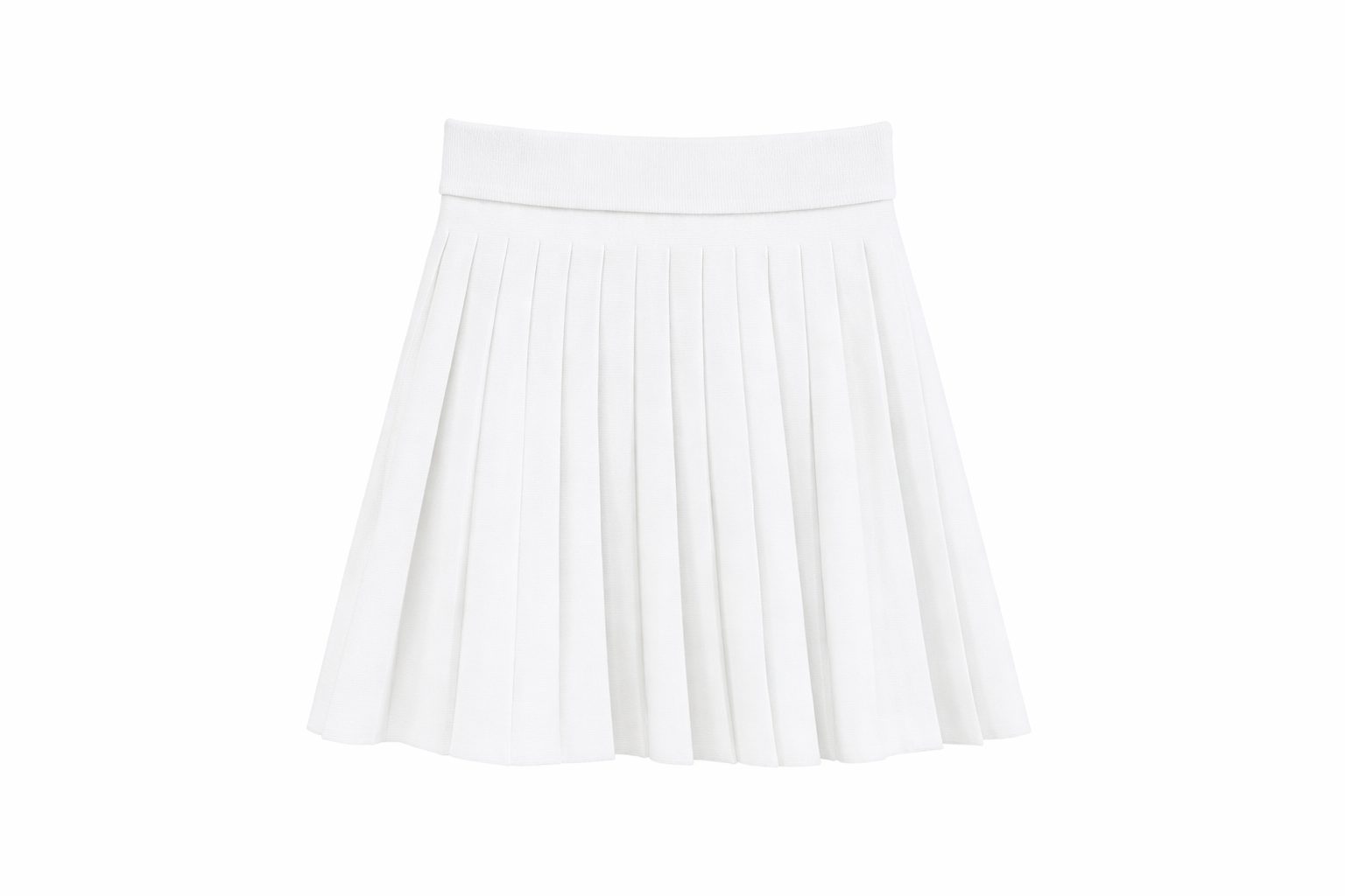 Offwhite klokkend rokje met plooien