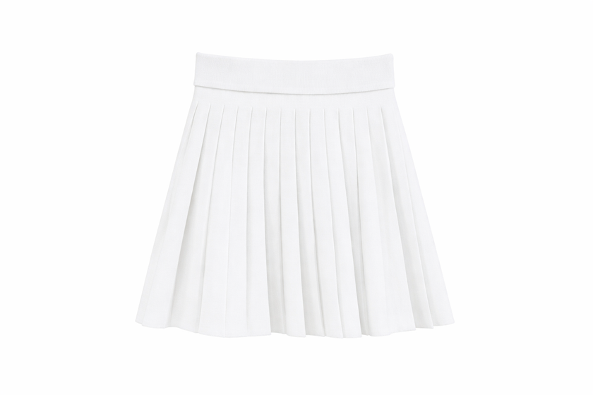 Offwhite klokkend rokje met plooien