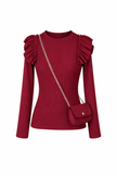 Bordeaux longsleeve met tasje