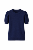 Donkerblauw truitje met pofmouwtje