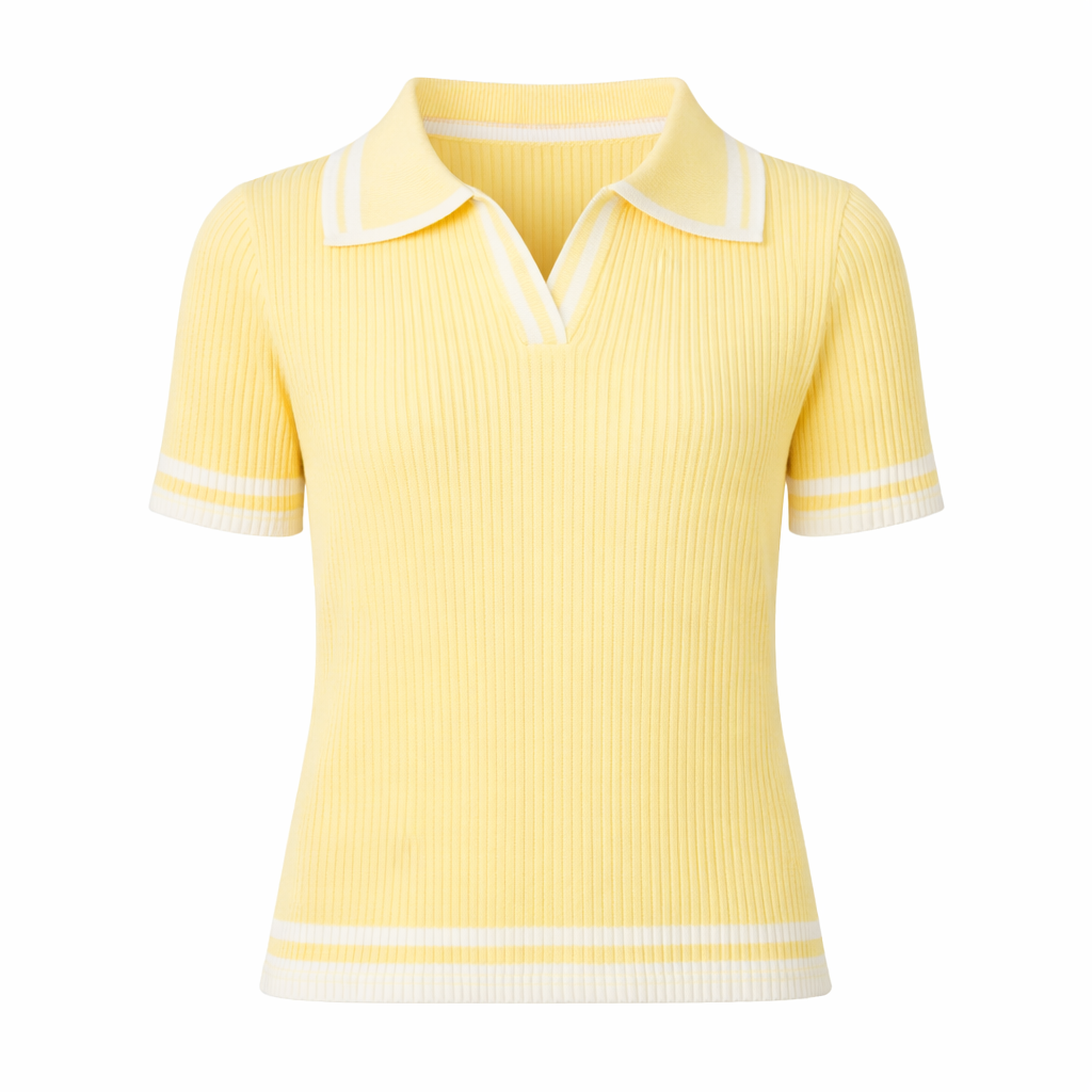 Geel truitje met witte details