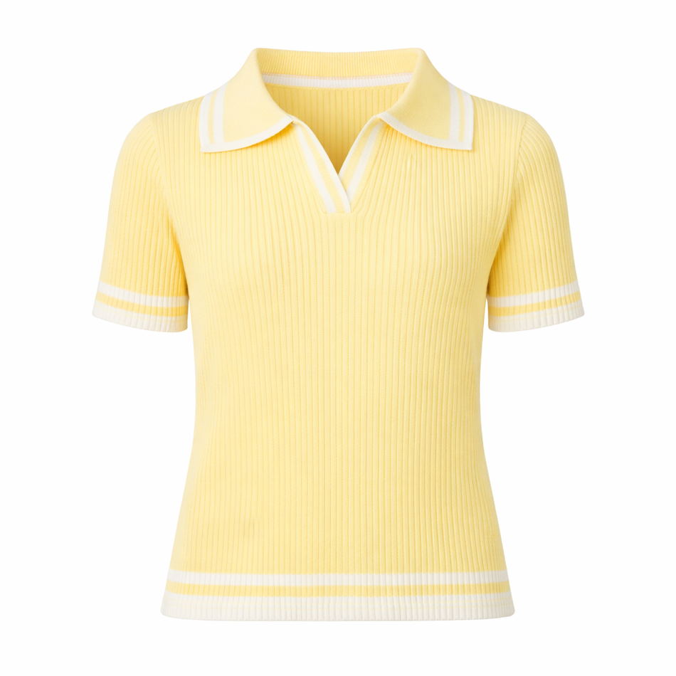 Geel truitje met witte details