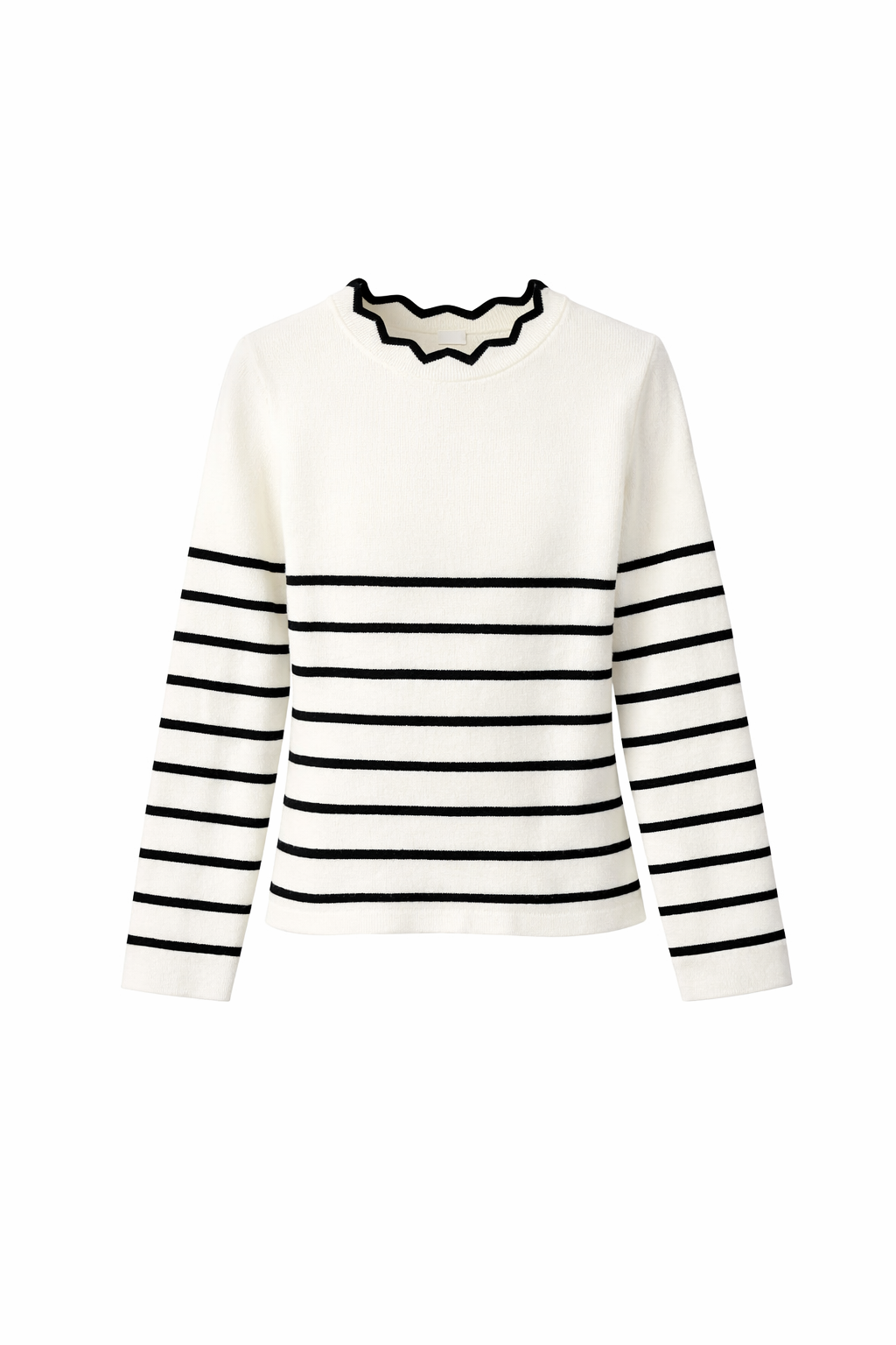 Offwhite/zwart gestreept truitje