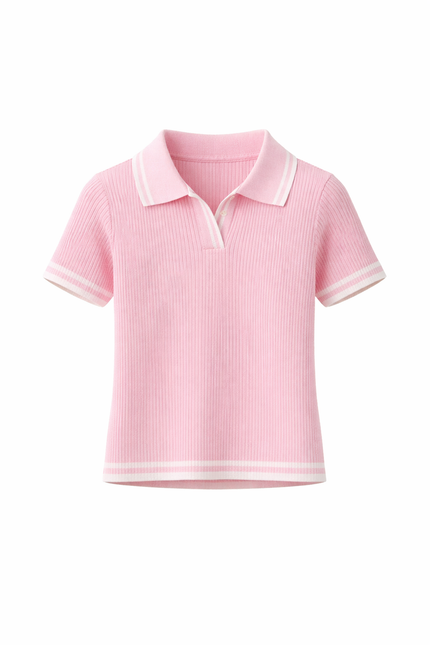 Roze truitje met witte details