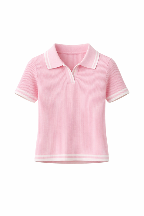 Roze truitje met witte details