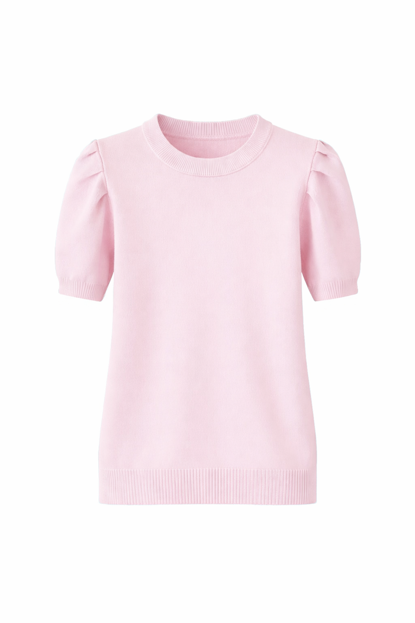 Roze truitje met pofmouwtje