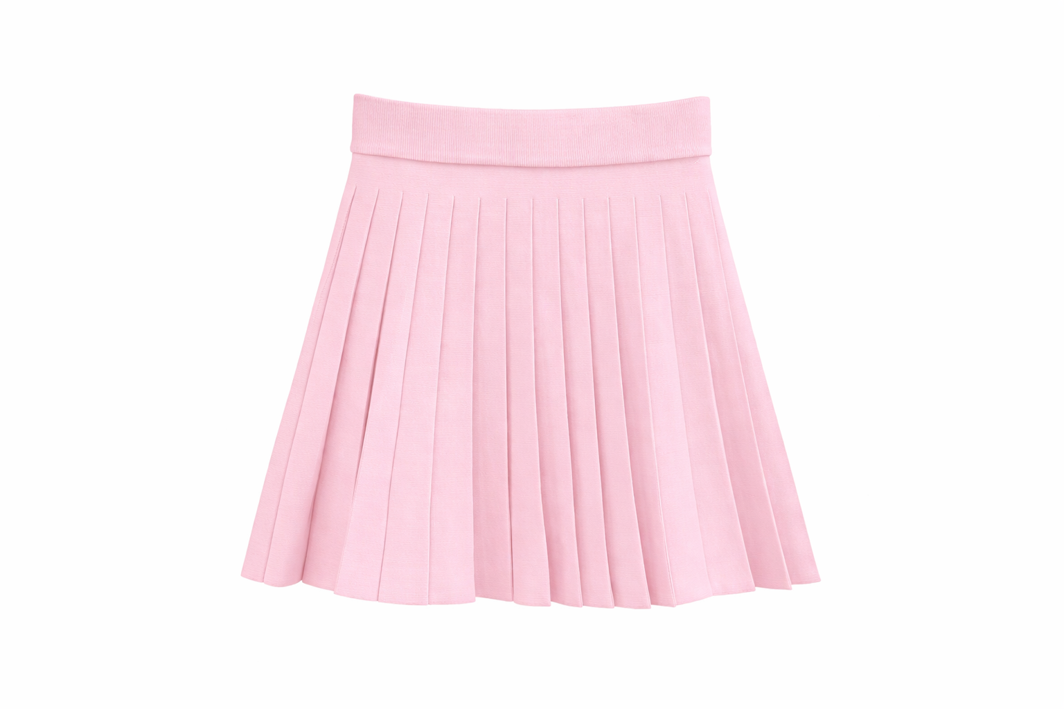 Roze klokkend rokje met plooien