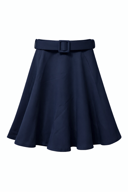 Donkerblauwe rok met ceintuur