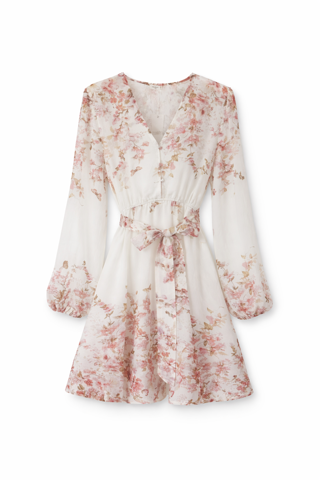 Offwhite jurk met bloemen