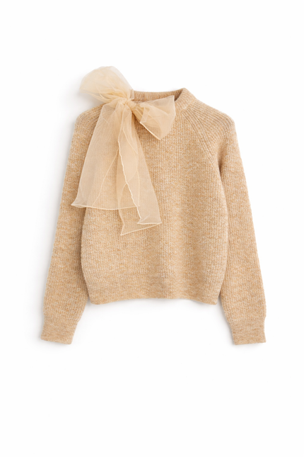 Beige truitje met strik