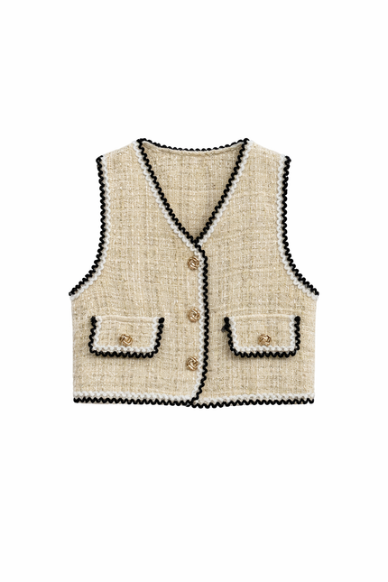 Beige bouclé gilet