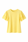 Geel shirt met broderie mouwtje