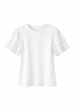 Offwhite shirt met broderie mouwtje