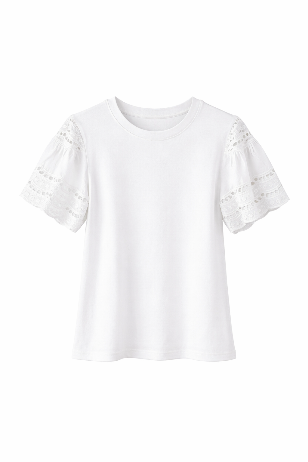Offwhite shirt met broderie mouwtje