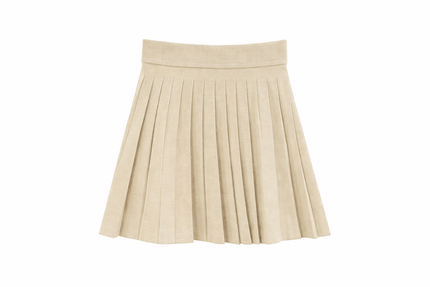 Beige klokkend rokje met plooien