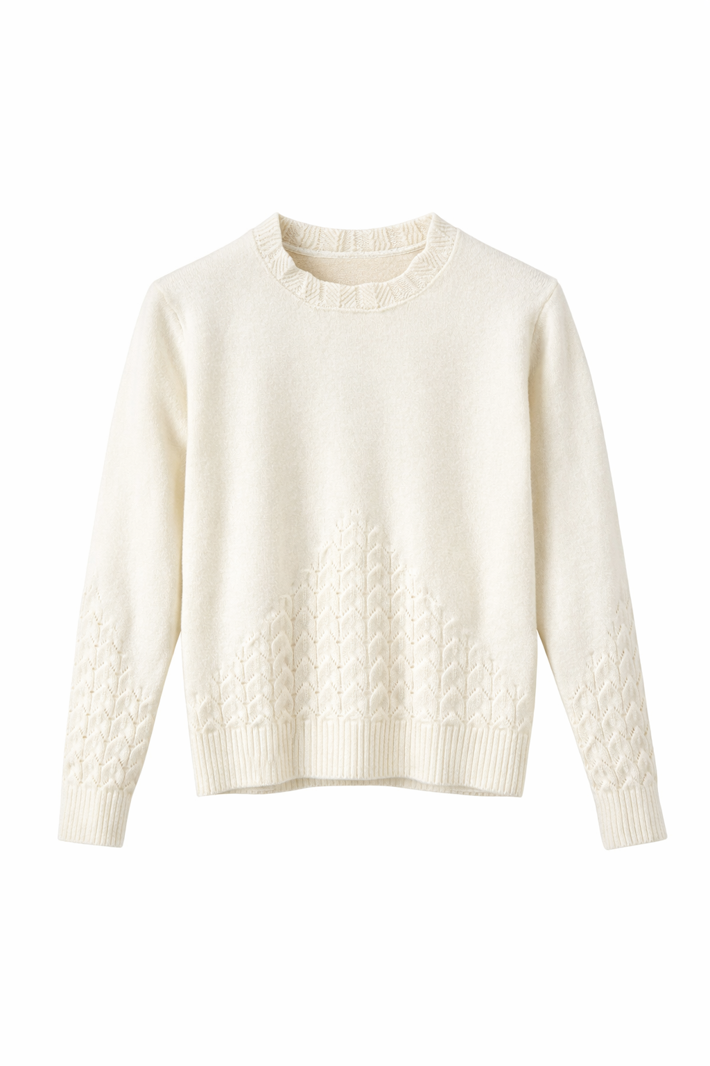 Offwhite truitje met schulpdetails