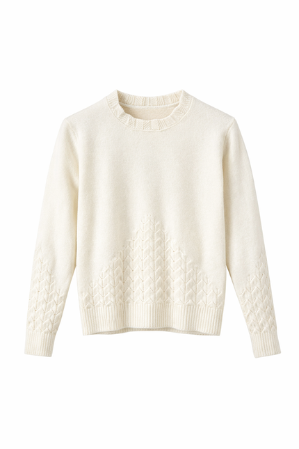 Offwhite truitje met schulpdetails