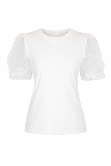 Offwhite truitje met kanten mouwtje