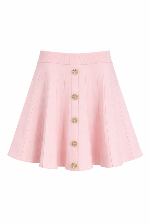 Zachtroze gebreid rokje