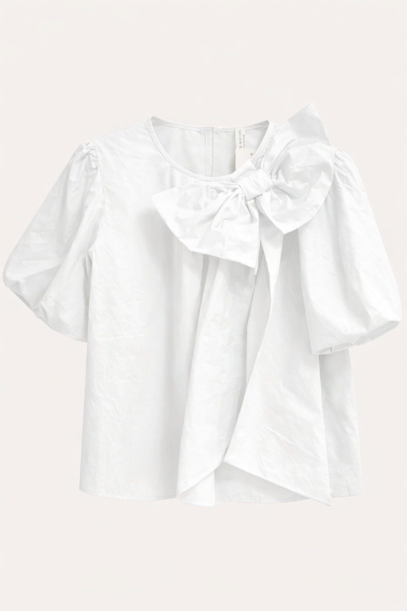 Witte blouse met grote strik