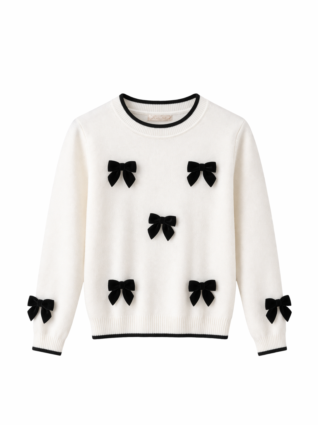 Offwhite truitje met strikken