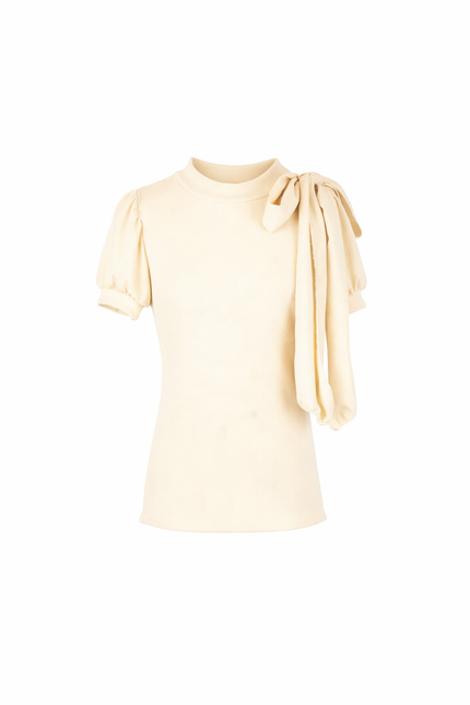 Zand shirt met royale strik