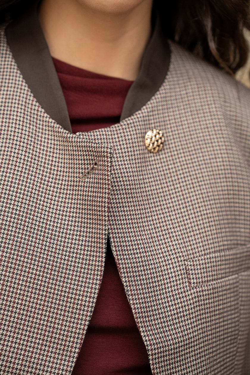 Jasje met bordeaux ruitje
