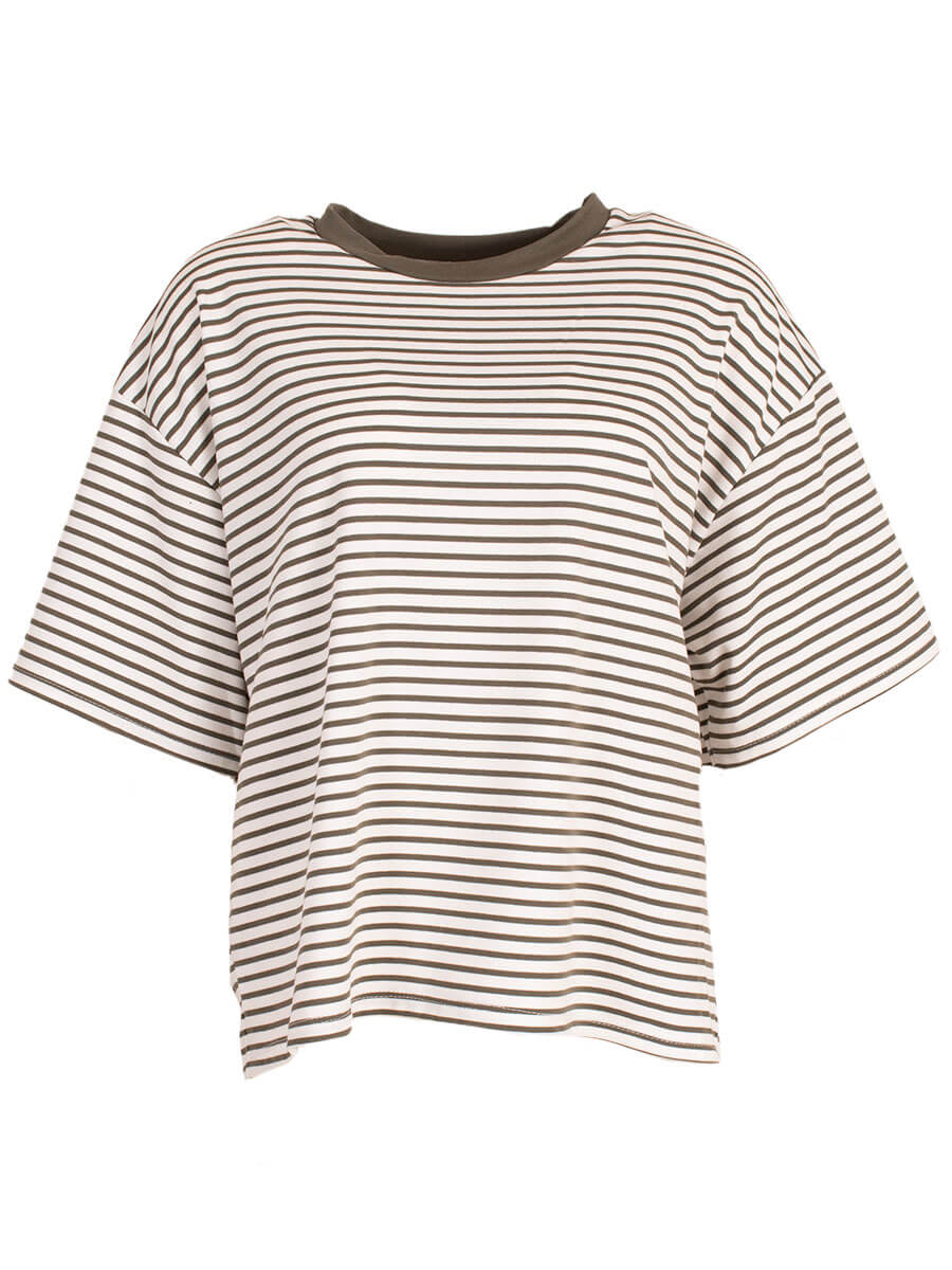 Bruin gestreept oversized shirt