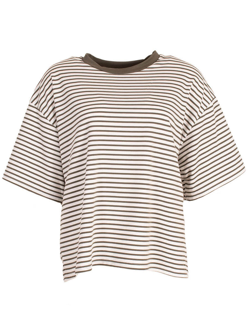 Bruin gestreept oversized shirt
