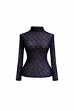 Kanten top, donkerblauw