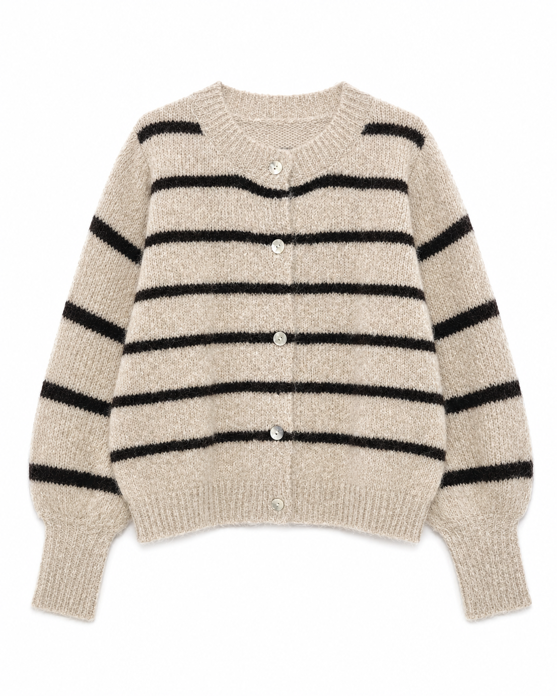 Beige gestreept vest