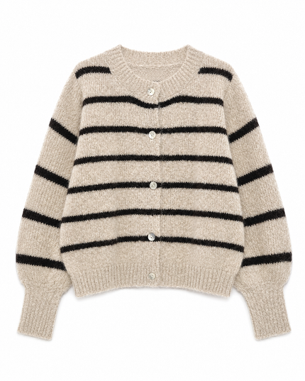 Beige gestreept vest