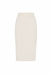 Crème gebreide midi rok
