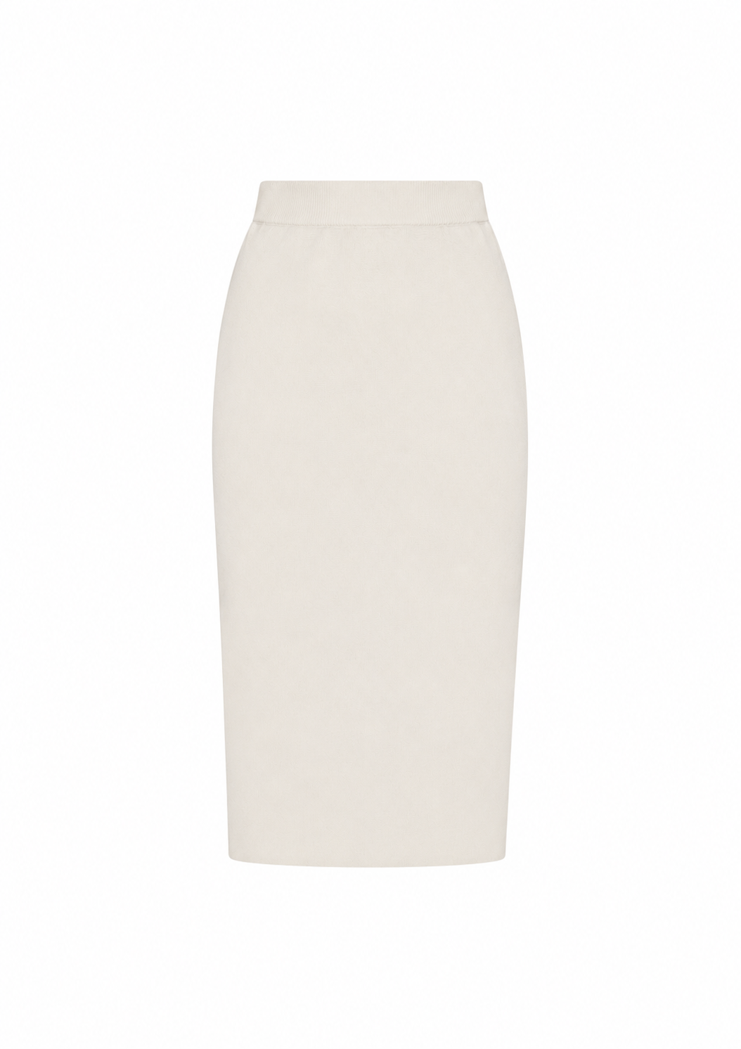 Crème gebreide midi rok