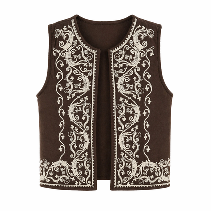 Bruin suèdine gilet