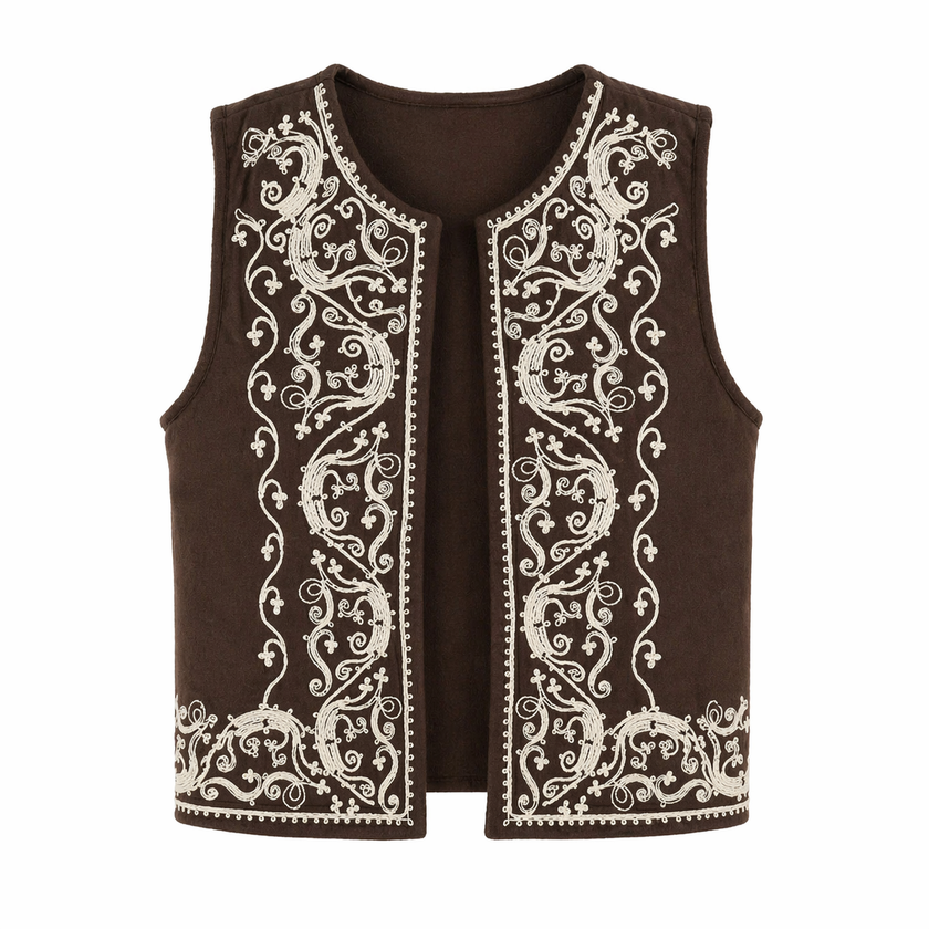 Bruin suèdine gilet