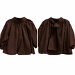 Bruine blouse/top met strik in de nek