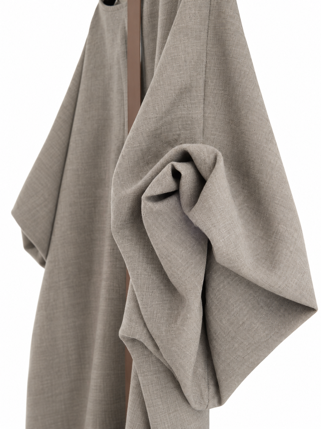 Taupe jurk met ballonmouwen