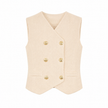 Zand gebreid gilet