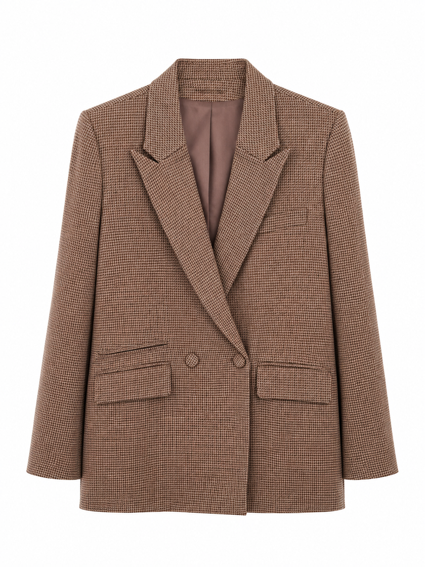 Blazer met bruine ruit