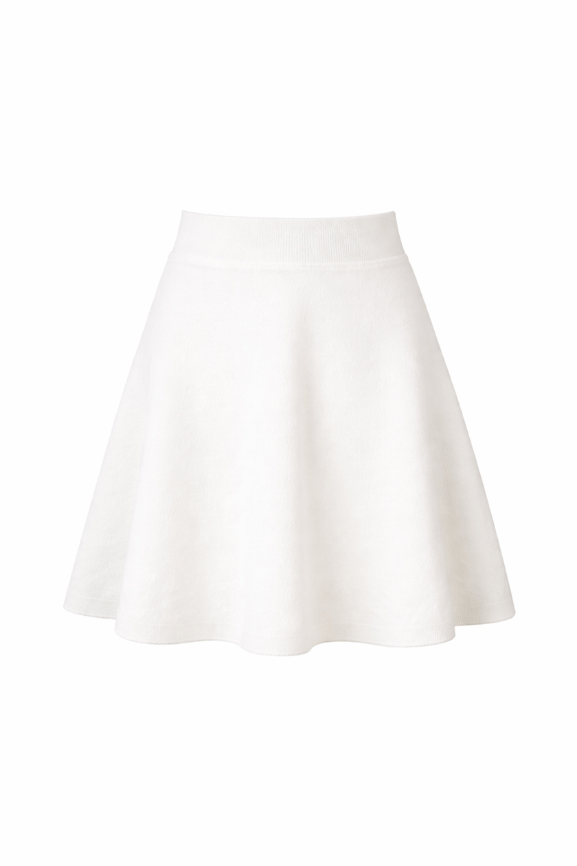 Offwhite gebreid klokkend rokje